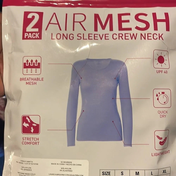 32 degrees ladies air mesh long sleeve tees 2pk - Picture 6 of 7